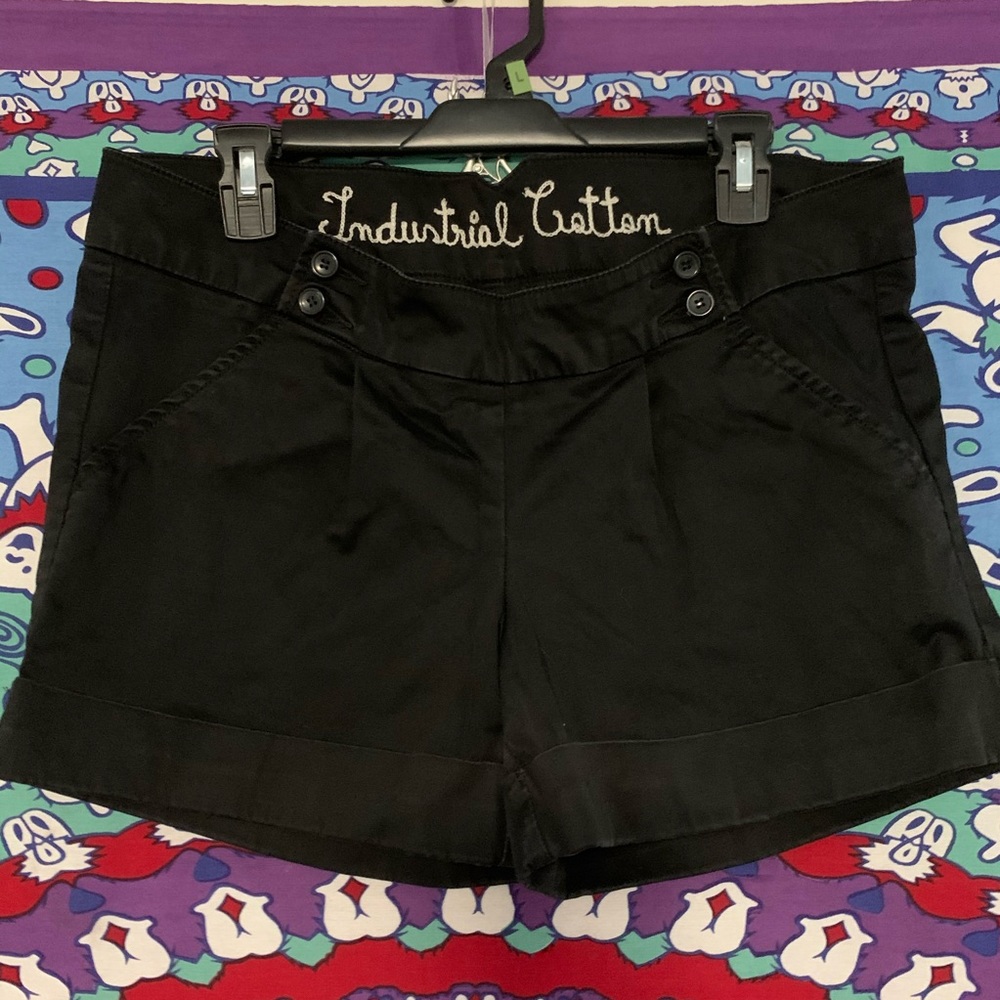 Vintage Industrial Cotton Black Sailor Style Shorts🖤
